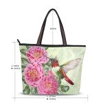 Red Roses & Hummingbirds Large Shoulder Bag