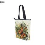 Women's Butterfly Tote Bag with Zipper Closure