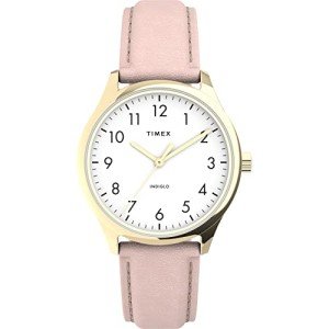 Timex Women's Casual Pink Leather Strap Watch