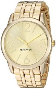 Nine West Women's Gold-Tone Watch with Champagne Dial