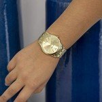 Nine West Women's Gold-Tone Watch with Champagne Dial