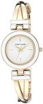 Anne Klein Gold/White Bangle Watch & Bracelet Set
