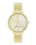 Nine West Gold Sunray Dial Women's Mesh Watch