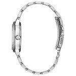 Stylish Silver-Tone Bulova Crystal Quartz Watch