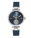 Anne Klein Women's Blue Mesh Crystal Bracelet Watch