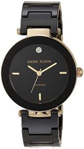 Anne Klein Women's Black Ceramic Diamond Watch