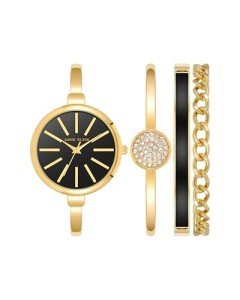Anne Klein Gold-Tone Watch and Bracelet Set