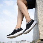 TIOSEBON Women's Black Mesh Athletic Walking Shoes