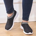 TIOSEBON Women's Black Mesh Athletic Walking Shoes