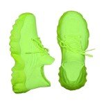 Lightweight Green Mesh Lace-Up Sneakers for Women