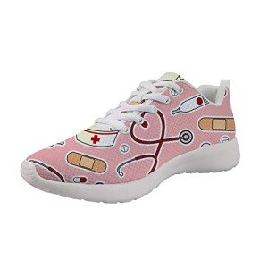 Showudesigns Women's Pink Athletic Comfort Sneakers