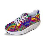 Rainbow Color Women's Fashion Fitness Sneakers US10