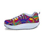 Rainbow Color Women's Fashion Fitness Sneakers US10