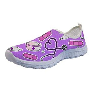 Purple Slip-On Mesh Sneakers for Women and Teens