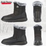 Women's Black Fur Lined Waterproof Snow Boots