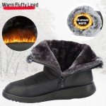 Women's Black Fur Lined Waterproof Snow Boots
