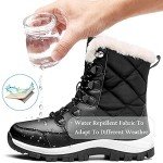 Women's Waterproof Warm Snow Boots - Black Size 8.5