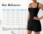 Vozobi Women's Square Neck Bodice Mini Dress Sleeveless Flare Slim Short Dresses Night Club Party One Piece Skirt Black