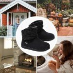 Cozy Chenille Knit Bootie Slippers for Women
