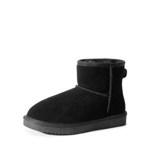 Cozy Black Winter Boots with Faux Fur Lining