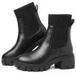 Black and White Women's Chelsea Ankle Boots