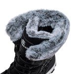 HOBIBEAR Women's Waterproof Winter Snow Boots – Black Size 8
