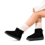 Cozy Black Winter Boots with Faux Fur Lining