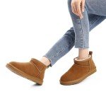 Fuzzy Suede Mini Winter Boots for Women