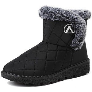 Women's Waterproof Winter Ankle Snow Boots with Fur