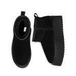 Genuine Suede Platform Mini Boots for Women