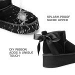 Genuine Suede Platform Mini Boots for Women