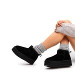 Genuine Suede Platform Mini Boots for Women