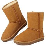 Warm Suede Fur Lined Winter Snow Boots for Women