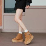 Cozy Suede Winter Platform Boots for Women