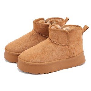 Warm Suede Fur-Lined Winter Ankle Boots for Women
