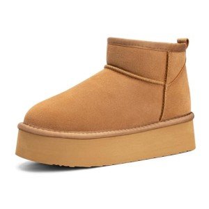 Chestnut Platform Mini Ankle Boots for Women