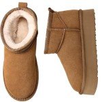 Chestnut Platform Mini Ankle Boots for Women