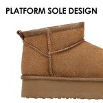 Chestnut Platform Mini Ankle Boots for Women