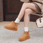 Warm Suede Fur-Lined Winter Ankle Boots for Women
