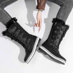 Warm Waterproof Fur-Lined Women's Snow Boots