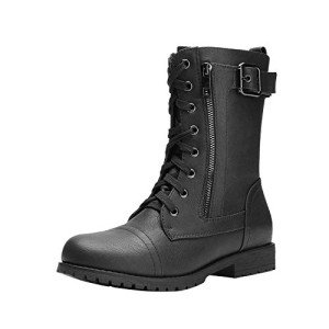 DREAM PAIRS Women's Faux Fur-Lined Combat Boots
