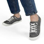 Women's Grey Low Top Canvas Sneakers with Memory Foam