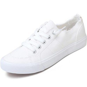 Obtaom Women's Leopard Canvas Slip-On Sneakers