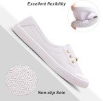 White Low Top Canvas Slip-On Sneakers for Women