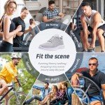 ASHION Women's Lightweight Mesh Jogging Sneakers, Grey White