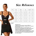 Vozobi Women's V Neck Bodice Dress Sleeveless One Piece Stretch Flare Slim Mini Dresses Night Club Super Short Party Skirt Black