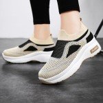 Sunnysweet Women’s Lightweight Beige Slip-On Loafers