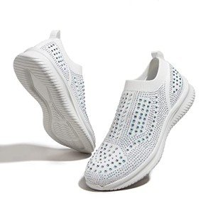 Lucky Step Women's Rhinestone Slip-On Walking Shoes