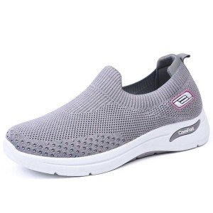 Sunnysweet Women's Slip-On Walking Sneakers - Grey