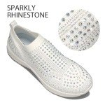 Lucky Step Women's Rhinestone Slip-On Walking Shoes